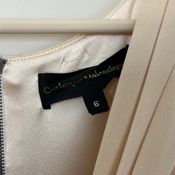 Catharine Malandrino Cap Sleeve Cream Silk Gown, Size 6 - Picture 3 of 7